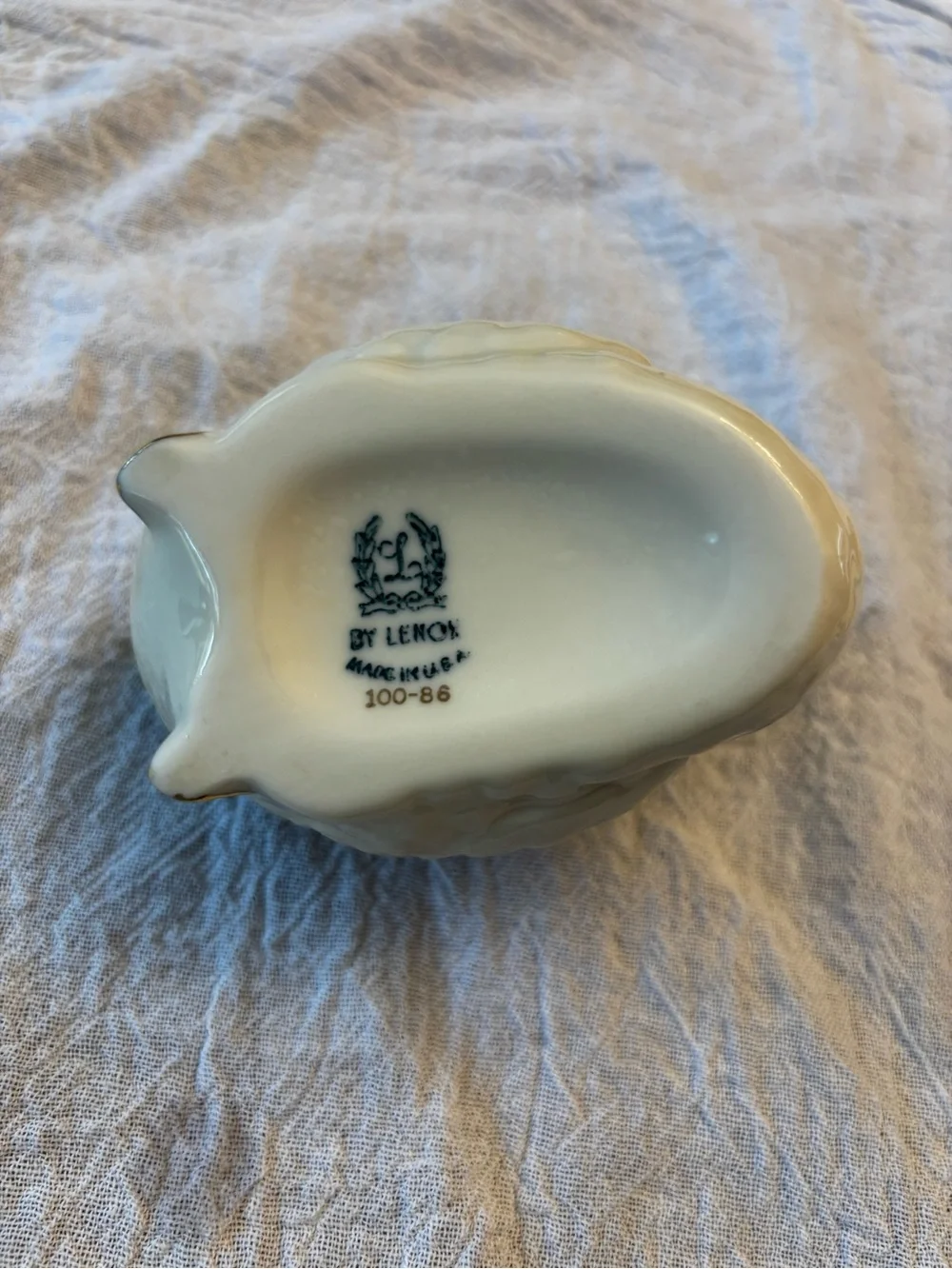Vintage Lenox Cream Porcelain Swan with Gold Trim
